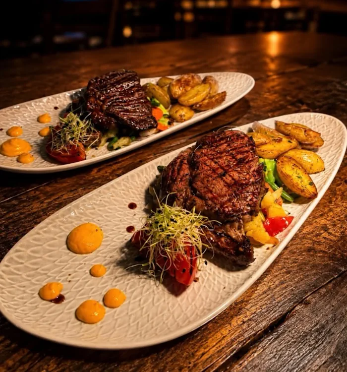 2 Mal argentinisches Rumpsteak mit Rosmarinkartoffeln
