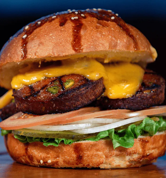 Vegane Patties im Mountain Moving Burger